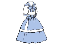 漂亮的藍色裙子簡筆畫圖片